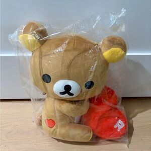 Cute Large Rilakkuma Bear 12” Plush with Red Heart